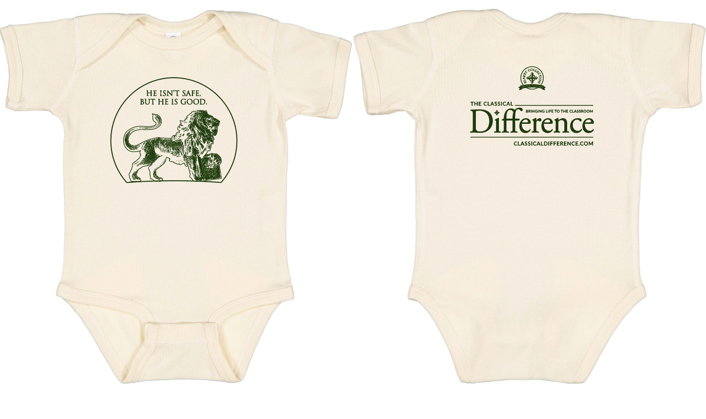 Onesie-Infant: C.S. Lewis-"He isn't safe, but he is good."